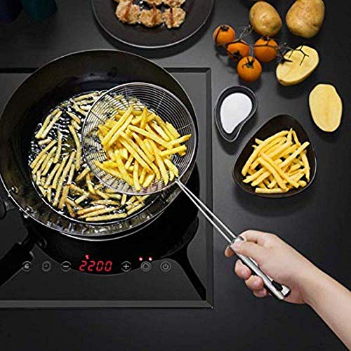 Stainless steel chips Laddle 36cm long Stainless Steel Deep Fry Strainer, Silver,
