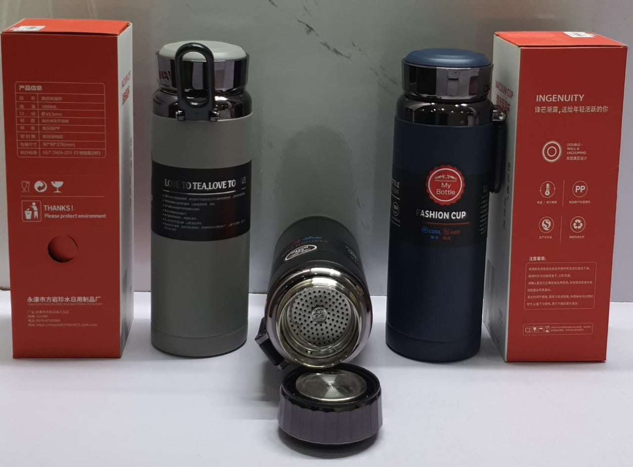 1000ml Stainless Steel Vaccum Thermos bottle |Diamond Thermos Flask |SS304|for Tea Coffee Hotwater for 24Hours for School Office Travel Home Leak Proof |BPA Free 100%
