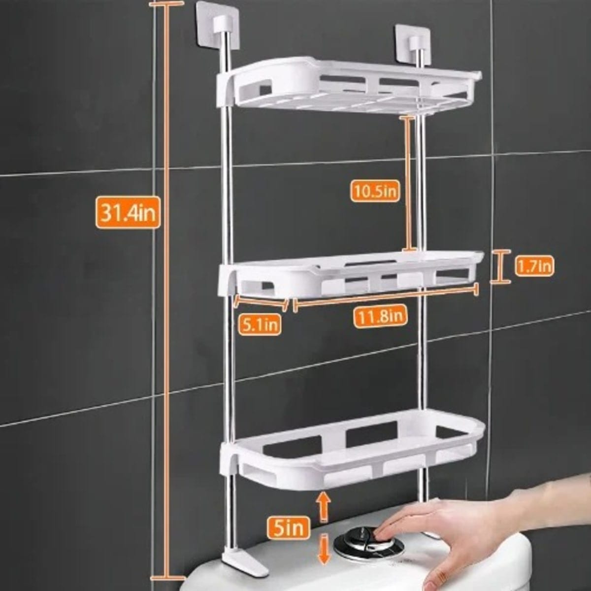 Detachable over the top 3-storey organizer rack