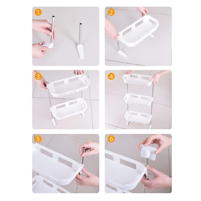 Detachable over the top 3-storey organizer rack