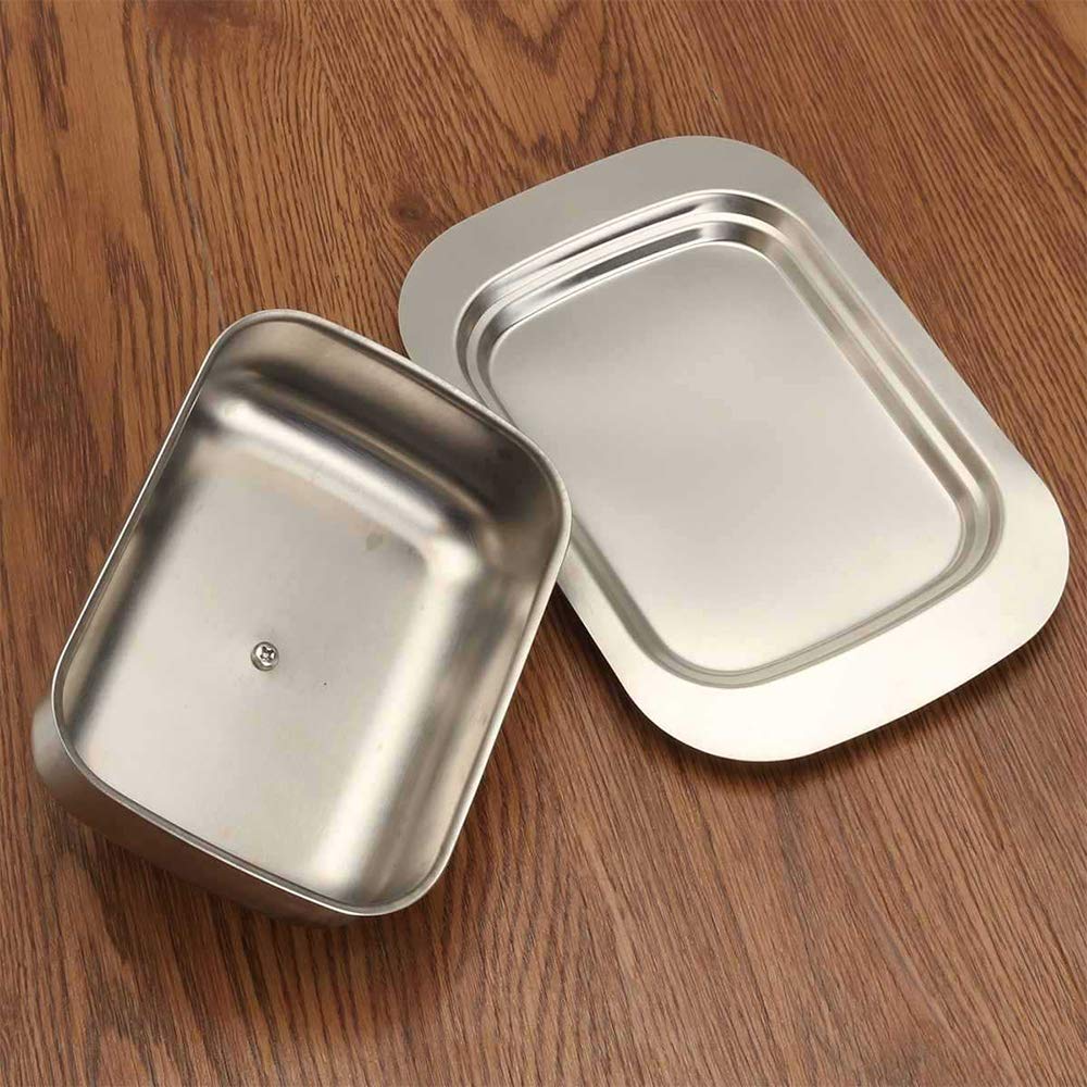 Metal Butter Dish with Lid, Butter Dish Stainless Steel, Butter Dish, Butter Cooler dish, Butter storage Box for Restaurant, Home, Silver