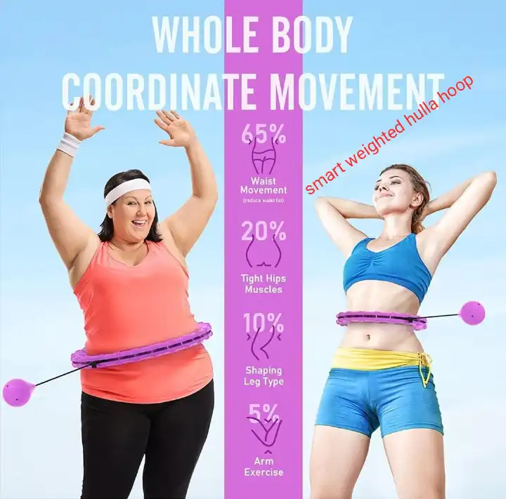 New Hulla Hoop for Adults Weight Loss, Circle Weighted Hula Hoops 2 in 1 Abdomen Fitness Hula Hoops, 24 Detachable Knots Hula Hoops with Automatic Rotation  it is light making it easier to be rolled.