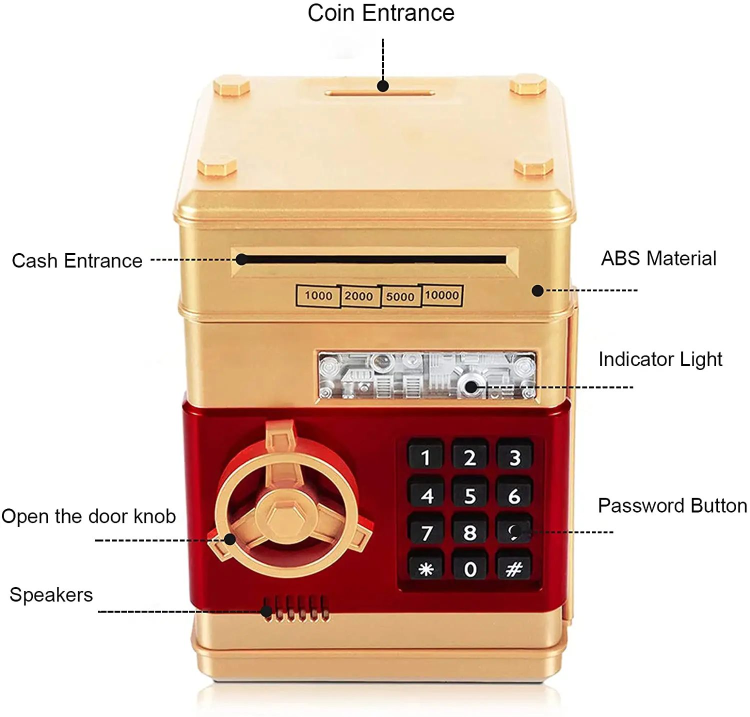 Generic Electronic Bank Safe Box Money Boxes For Children Digital Coins Cash Saving Safe Deposit Mini ATM Machine Toys Kids Gift