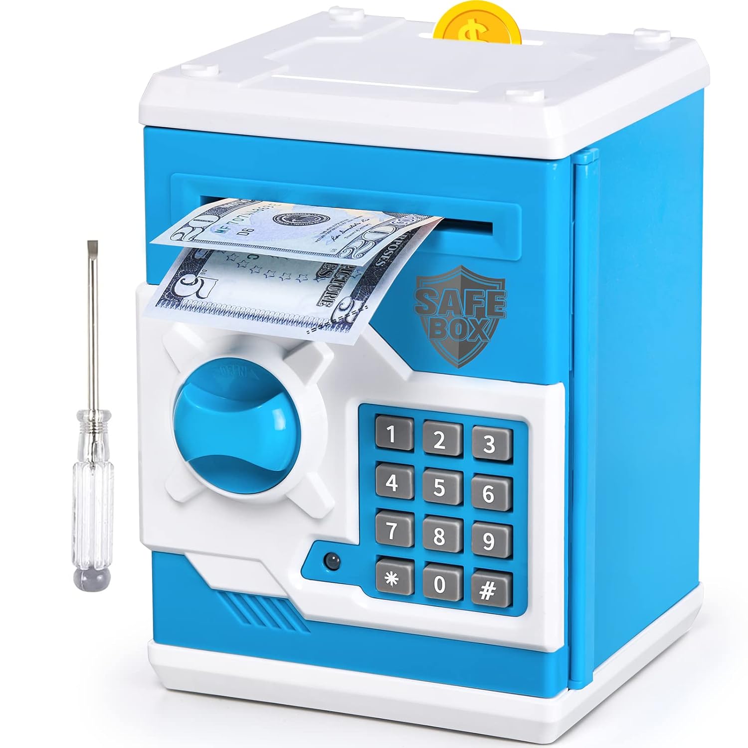 Generic Electronic Bank Safe Box Money Boxes For Children Digital Coins Cash Saving Safe Deposit Mini ATM Machine Toys Kids Gift