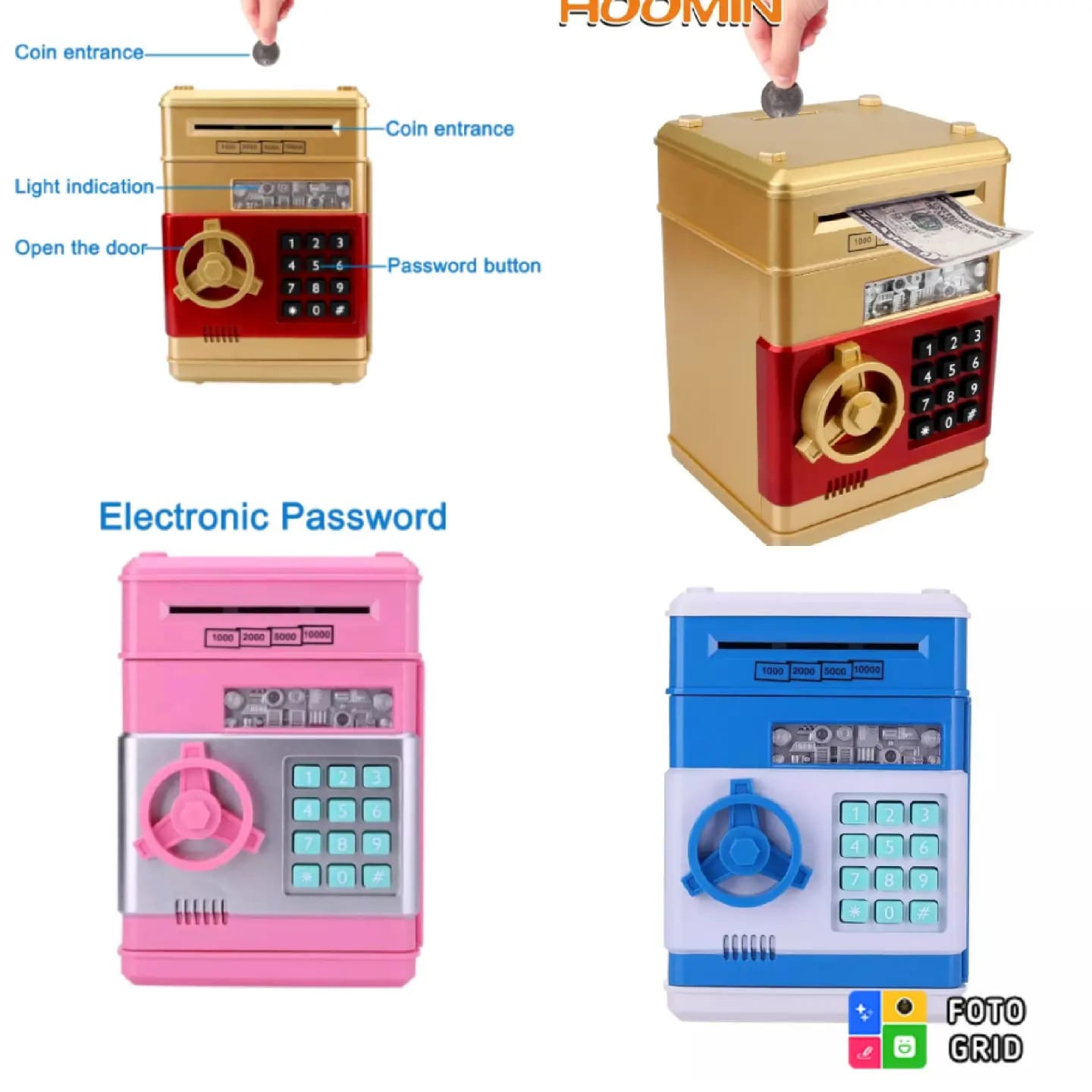 Generic Electronic Bank Safe Box Money Boxes For Children Digital Coins Cash Saving Safe Deposit Mini ATM Machine Toys Kids Gift