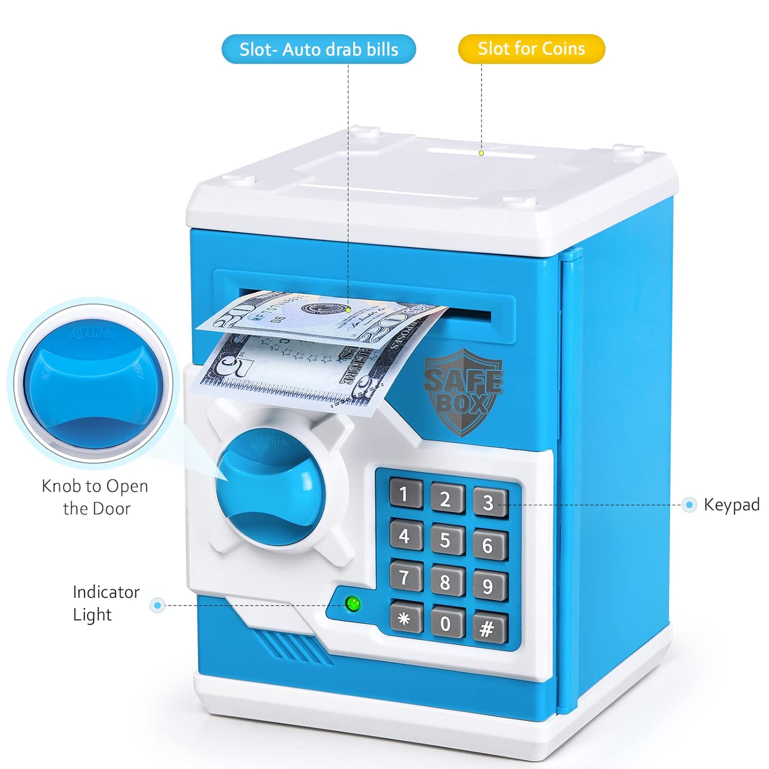 Generic Electronic Bank Safe Box Money Boxes For Children Digital Coins Cash Saving Safe Deposit Mini ATM Machine Toys Kids Gift