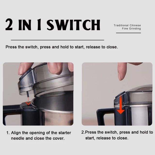 [OFFER OFFER!!] 400W Stainless Electric Coffee Grinder Electric Grinder Grain Food Bean Grinding Powder Crusher /without handle   Semi-automatic Large Capacity Coffee Bean /Nuts/Spices/Cereals