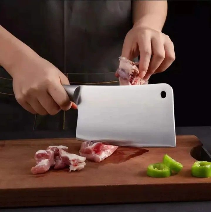 [NEW ARRIVALS!!] Bone Cutting Knife, Super Massive Heavy Duty Axe Butcher Meat Cleaver Kitchen Knife eapecially for big beef caw bones and frozen meat breaking