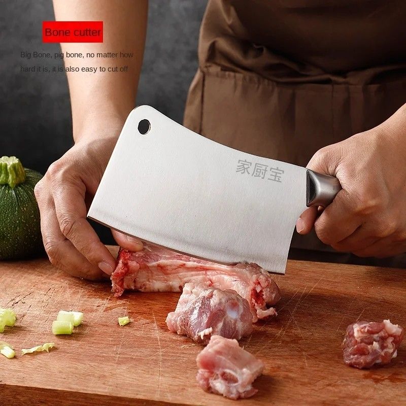 [NEW ARRIVALS!!] Bone Cutting Knife, Super Massive Heavy Duty Axe Butcher Meat Cleaver Kitchen Knife eapecially for big beef caw bones and frozen meat breaking