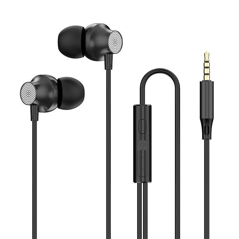 2023 New Black(Metal) Wired Earphones Running Sport Earphones 3.5mm Earbuds Noise isolating In-Ear Metal Subwoofer Earplugs With Mic For All Phones black