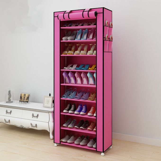 【Promotion】9 Layers Shoe Rack Assemble Large Capacity Portable Generic Shoe Rack Free Standing Shoe Racks 9 Storey Shoe Cabinet Home Living Storage Small Furniture
