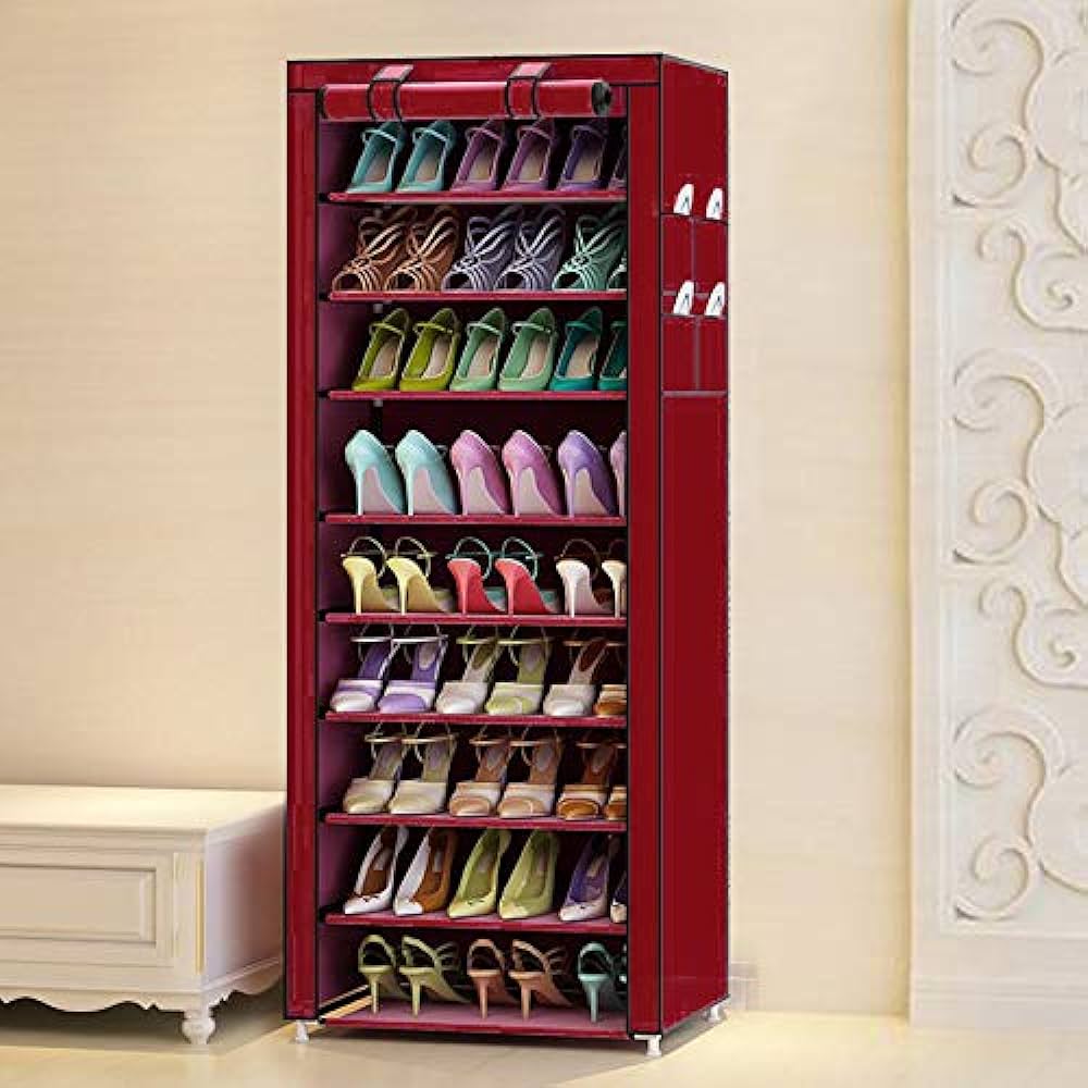 【Promotion】9 Layers Shoe Rack Assemble Large Capacity Portable Generic Shoe Rack Free Standing Shoe Racks 9 Storey Shoe Cabinet Home Living Storage Small Furniture