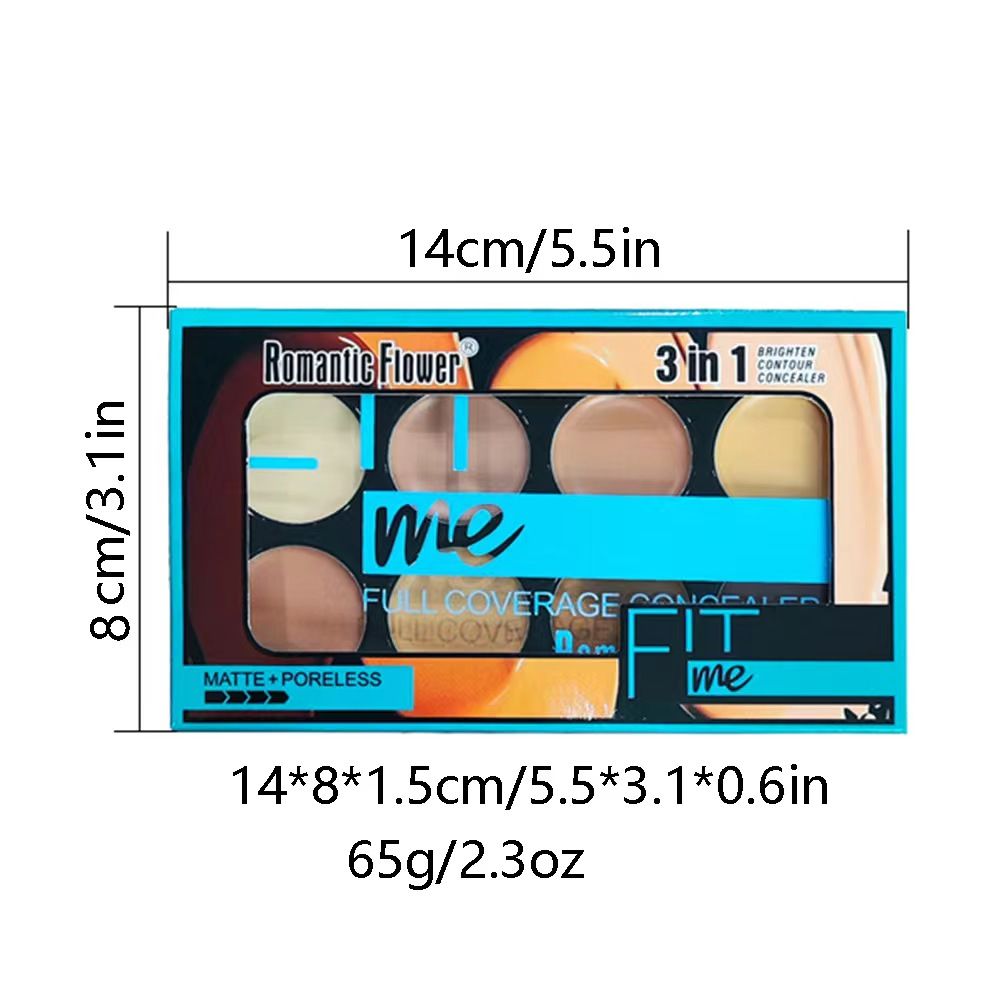 8-color concealer 3 in 1 brighten concealer repair concealer plate waterproof anti sweat makeup oil control contour gift