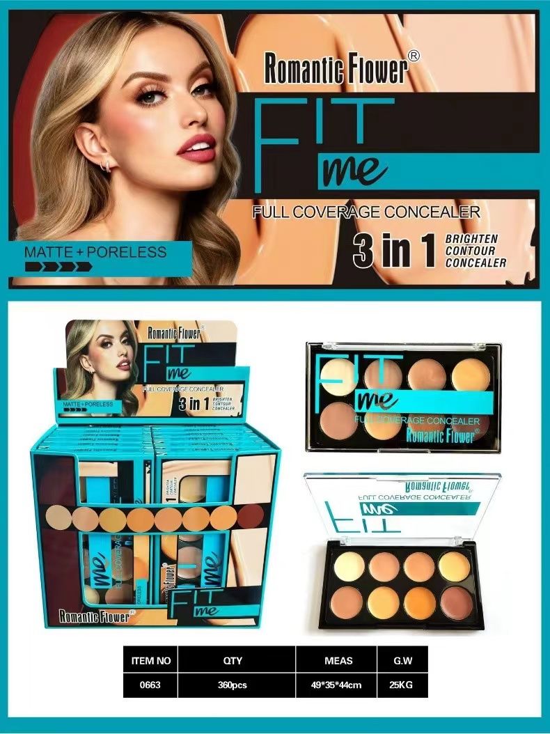 8-color concealer 3 in 1 brighten concealer repair concealer plate waterproof anti sweat makeup oil control contour gift