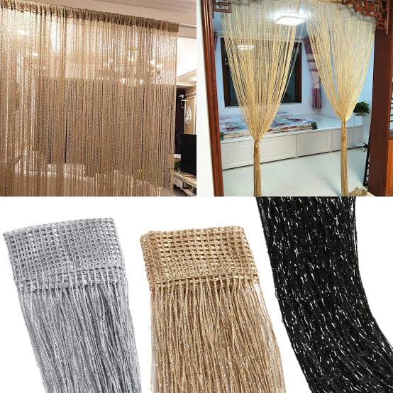 🔅🔅🔅 Salon String curtains 
✨1mx1.5m
Durable and long lasting elegant conveniet for use makes one salon appealing