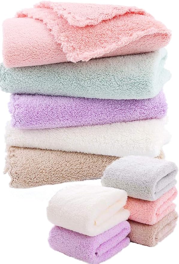 2 pieces Reusable high quality Soft Fleece Face Towels with Absorbent Microfiber for wash cloth Baby, Newborns, Children, adult (perfct gift for new born babies and excpectant moher)