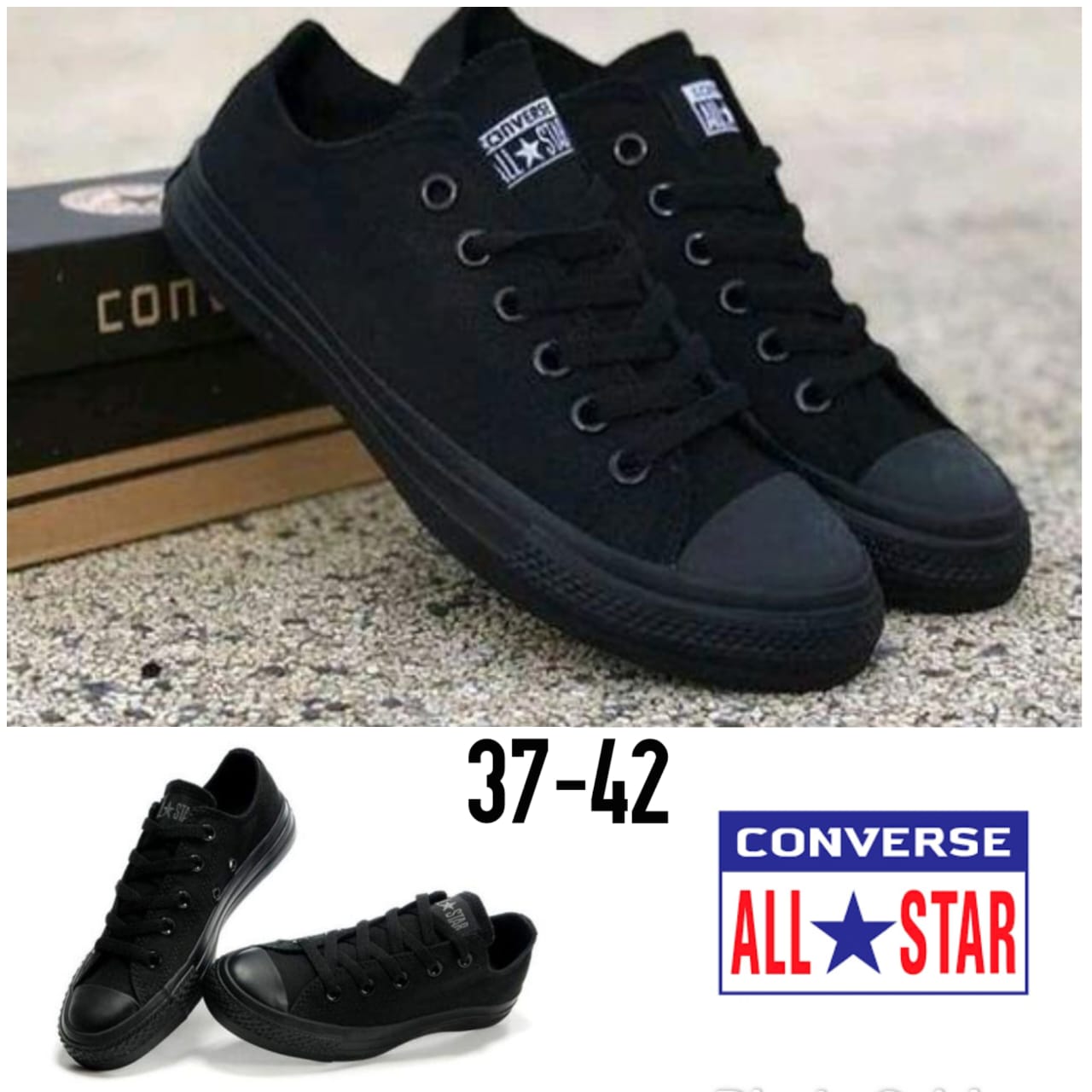 All Star Converse Rubbers Shoes in Black and White