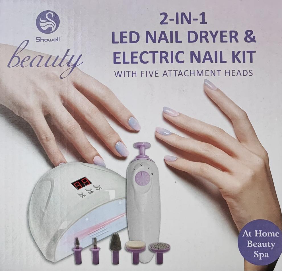 USB 2 in1 LED nail dryer + electric nail kit. UV Led Nail Lamp, 54W Nail Polish Dryer Automatic Sensor Nail Dryer Gel Nail Polish Dryer Curing Lamp 18 LEDs Beads, 3 Timers Auto for UV Gel Nail Polish