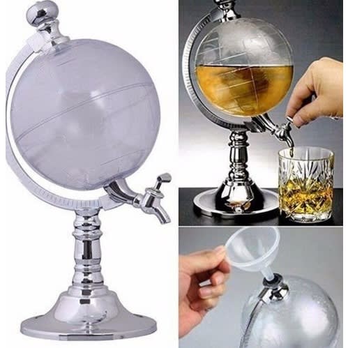 3L Globe Whiskey Decanter, High Capacity Shaped Wine Decanter Dispenser for Wine, Beer, Whiskey, Drinks