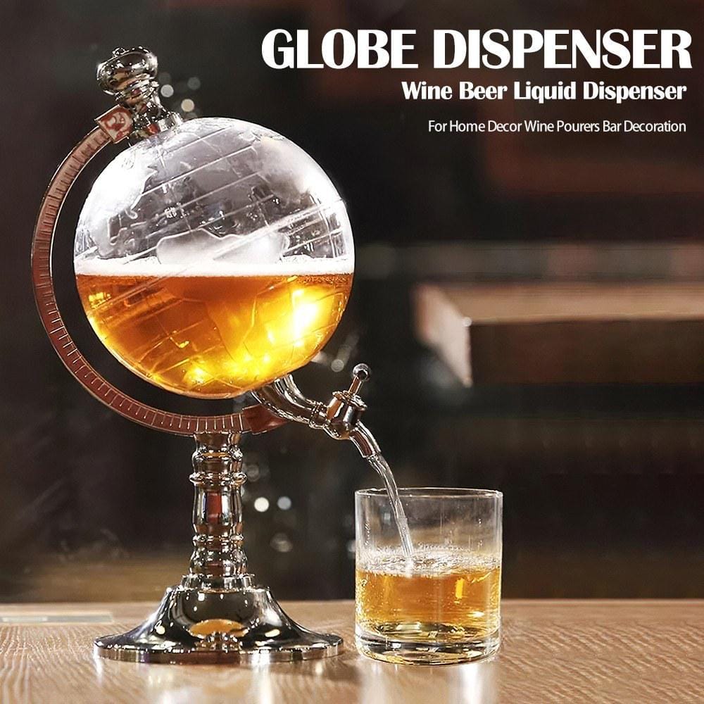 3L Globe Whiskey Decanter, High Capacity Shaped Wine Decanter Dispenser for Wine, Beer, Whiskey, Drinks