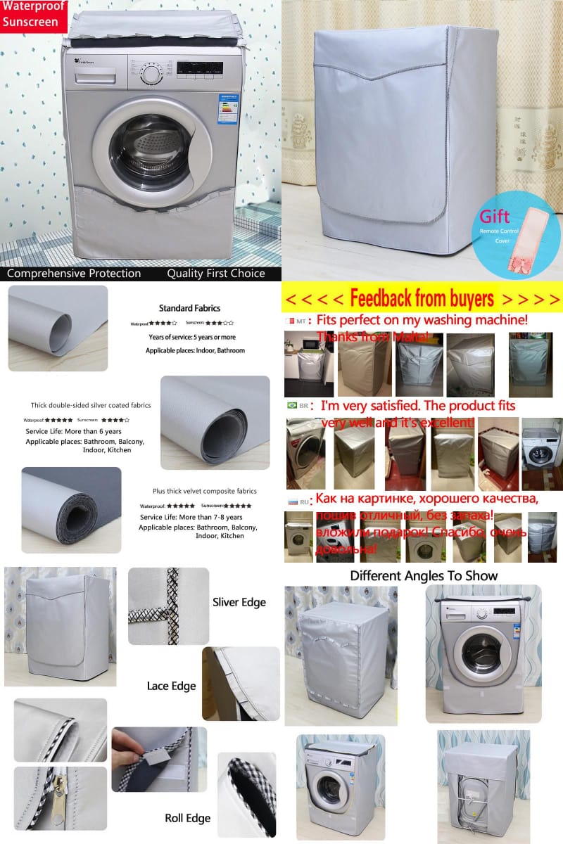 Front load or top load washing machine cover organizer. Washing Machine Cover,Washer/Dryer Cover for Front-Waterproof Dust-Proof and Anti-Aging Sunscreen Anti-Fume