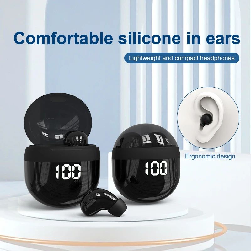 SK18 Superbass Earphones TWS Wireless Bluetooth Headset With Mic Smart Touch Headphones Invisible Mini Noise Reduction Earbuds