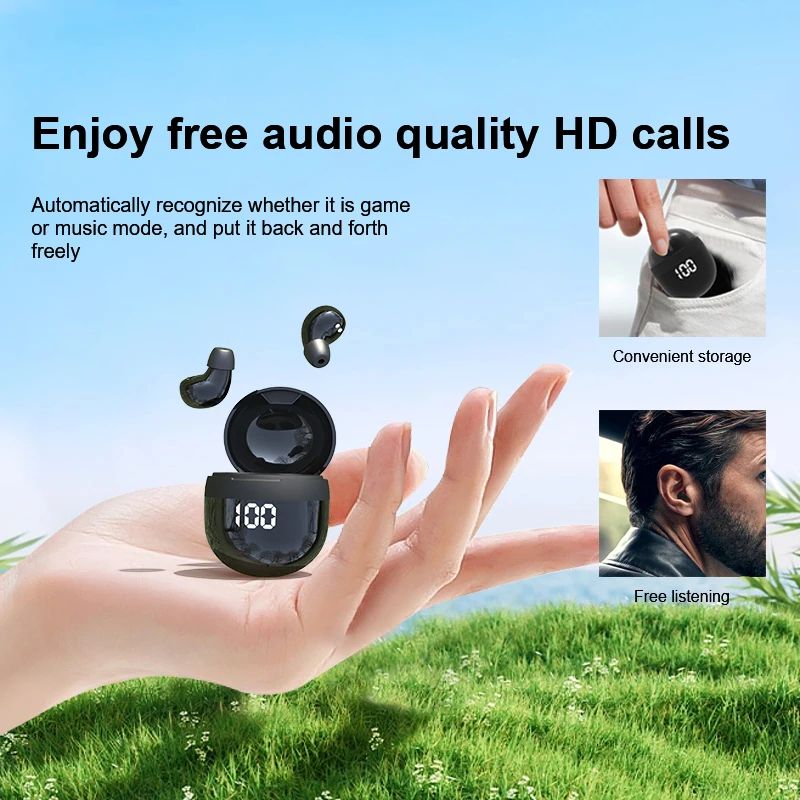 SK18 Superbass Earphones TWS Wireless Bluetooth Headset With Mic Smart Touch Headphones Invisible Mini Noise Reduction Earbuds