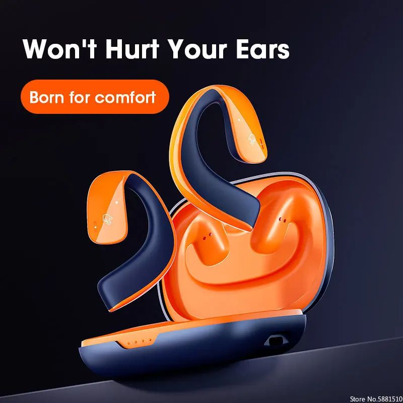 Original Bone Conduction Bluetooth Earphones Open Ear Clip Wireless Headphone with Mic Sports Headsets for Android IPhone Huawei