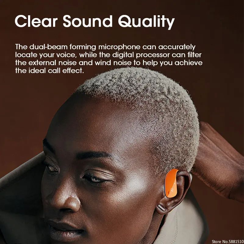 Original Bone Conduction Bluetooth Earphones Open Ear Clip Wireless Headphone with Mic Sports Headsets for Android IPhone Huawei