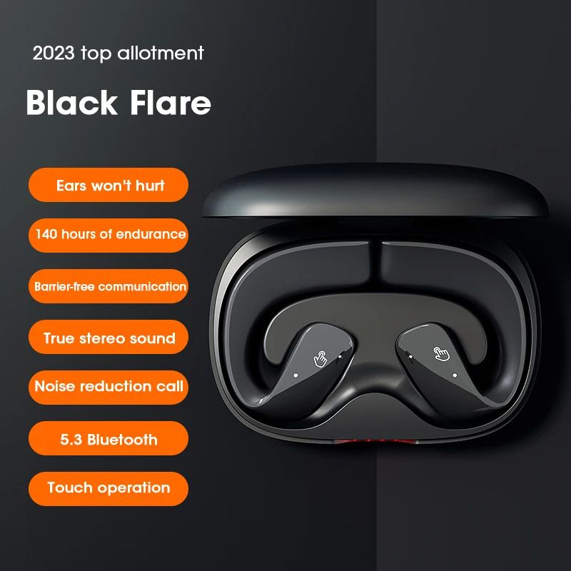 Original Bone Conduction Bluetooth Earphones Open Ear Clip Wireless Headphone with Mic Sports Headsets for Android IPhone Huawei
