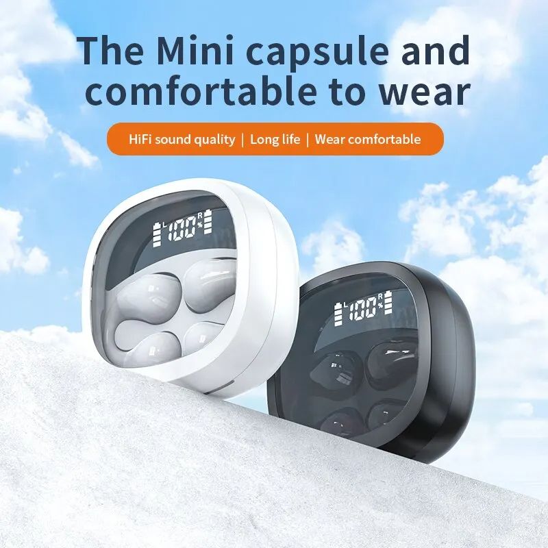 JR01 Wireless Bluetooth Earphone Headphones Outdoor Sport Headset 5.3 With Charging Bin Display Touch Control Earbuds for Music
