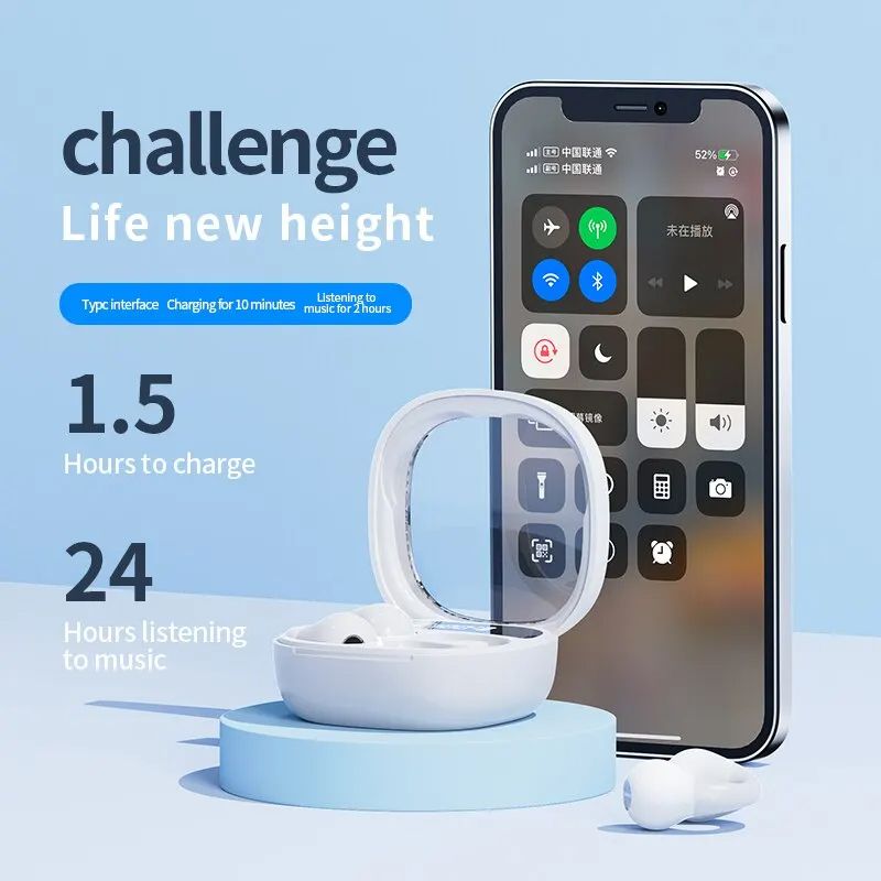 JR01 Wireless Bluetooth Earphone Headphones Outdoor Sport Headset 5.3 With Charging Bin Display Touch Control Earbuds for Music