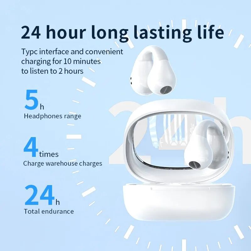 JR01 Wireless Bluetooth Earphone Headphones Outdoor Sport Headset 5.3 With Charging Bin Display Touch Control Earbuds for Music