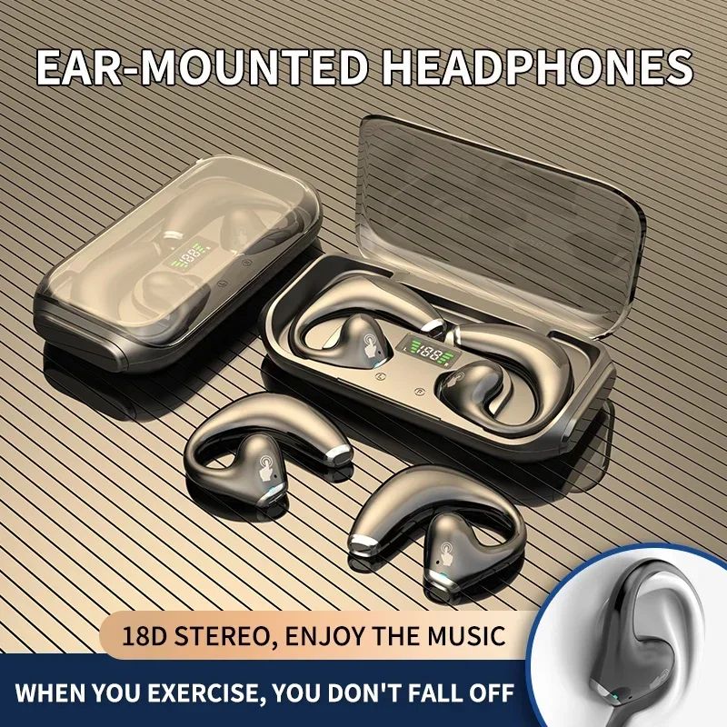 New JR04 Bone Conduction OWS Bluetooth Headphones with Long Range HIFI Sound Quality Sports Headphones Touch Control