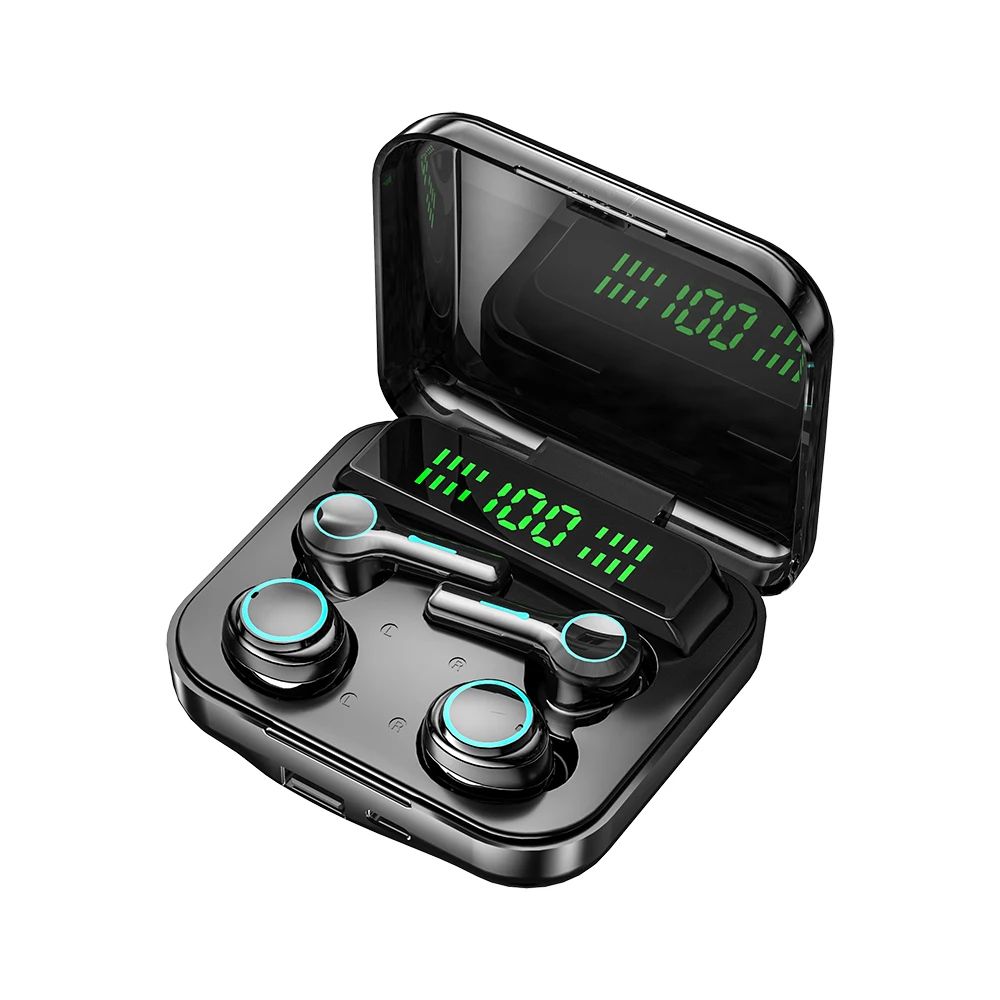 M21 TWS Wireless Bluetooth Headphones Couple Earbuds Touch Earphones Stereo Sports LED Display 9D Four Headset for Double People