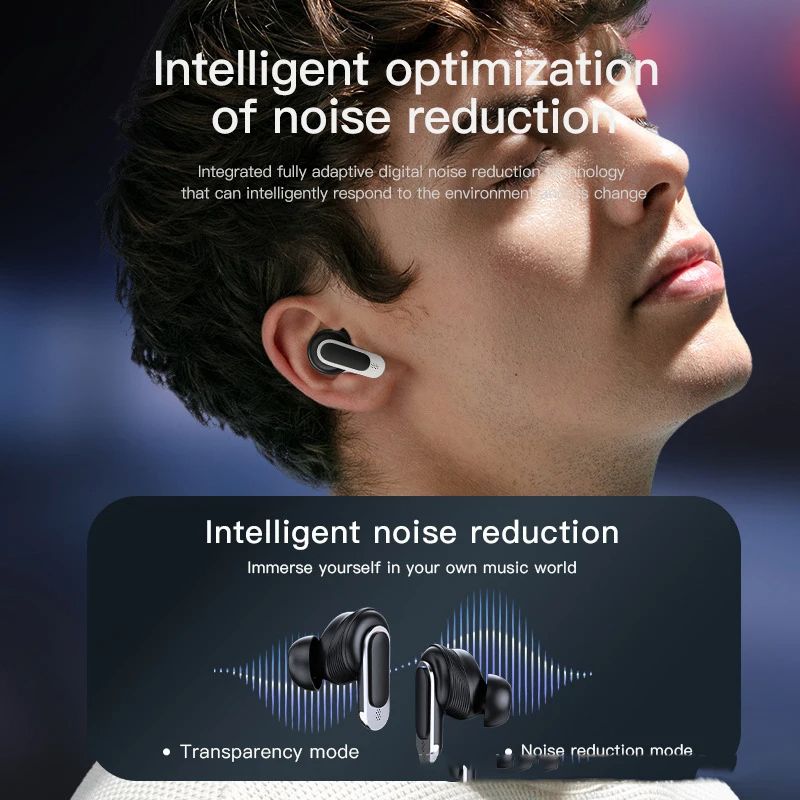 V8 Full Color Smart Screen Bluetooth Earphones HIFI In Ear Active Noise Cancellation LCD Touch IPX4 Waterproof Sports Earbuds