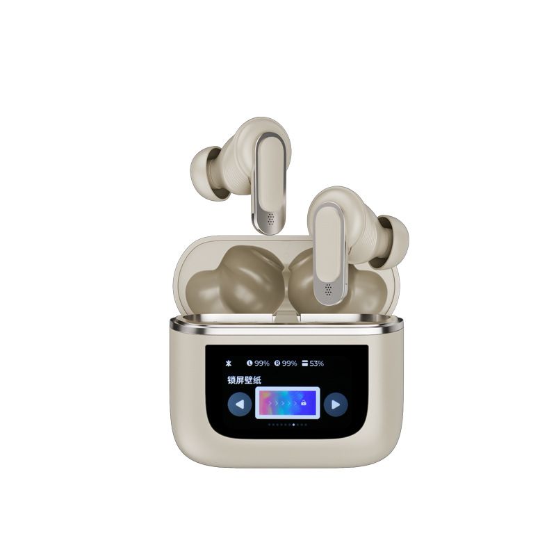 V8 Full Color Smart Screen Bluetooth Earphones HIFI In Ear Active Noise Cancellation LCD Touch IPX4 Waterproof Sports Earbuds