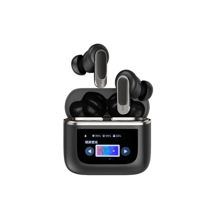 V8 Full Color Smart Screen Bluetooth Earphones HIFI In Ear Active Noise Cancellation LCD Touch IPX4 Waterproof Sports Earbuds