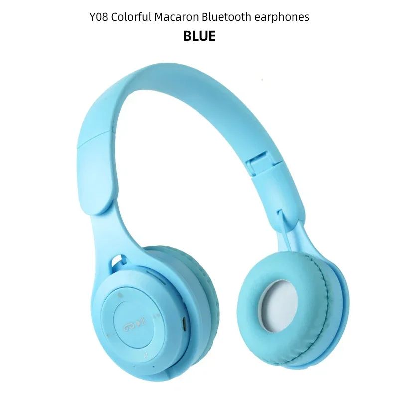 Stereo Y08 Headset 5.0 Bluetooth Headset Folding Wireless Sports Earphone Gaming Headsets Over-ear Headphones for Android ios