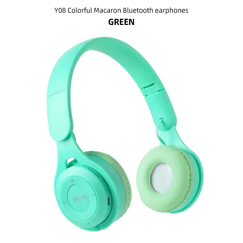 Stereo Y08 Headset 5.0 Bluetooth Headset Folding Wireless Sports Earphone Gaming Headsets Over-ear Headphones for Android ios