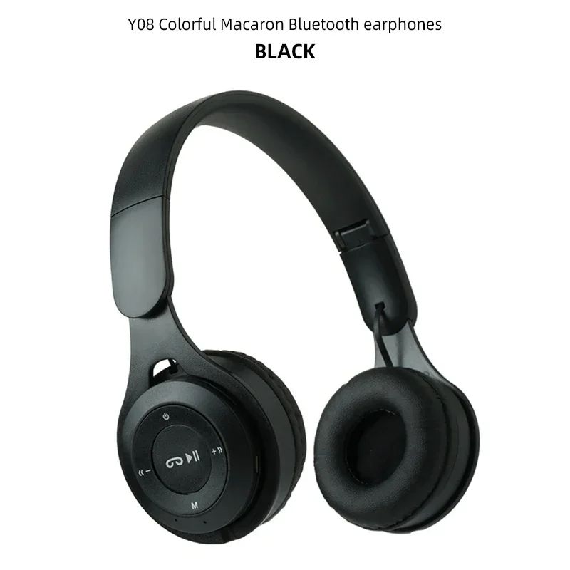 Stereo Y08 Headset 5.0 Bluetooth Headset Folding Wireless Sports Earphone Gaming Headsets Over-ear Headphones for Android ios