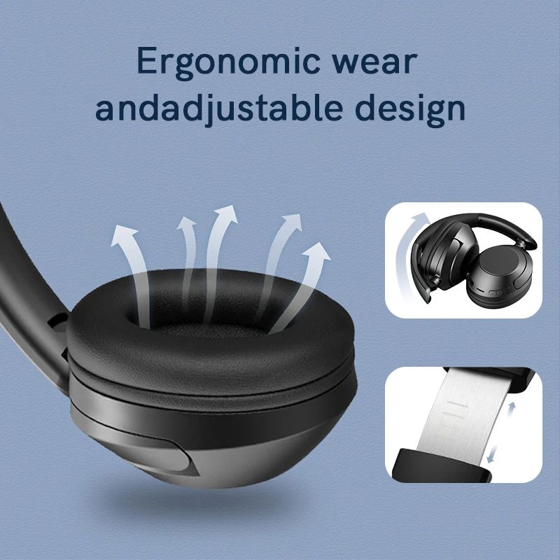 D-910 Wireless Noise Reduction Earphones Bluetooth 5.3 Earphones 40mm Driver Foldable Headphones