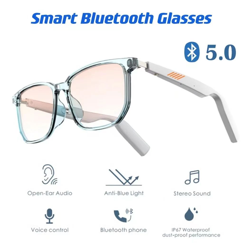 New H2 Smart Bluetooth Glasses Man Women Glasses Sport Otdoor Music Hands-Free Calling Anti-Blue Eyeglasses IP67 for Android Iphone