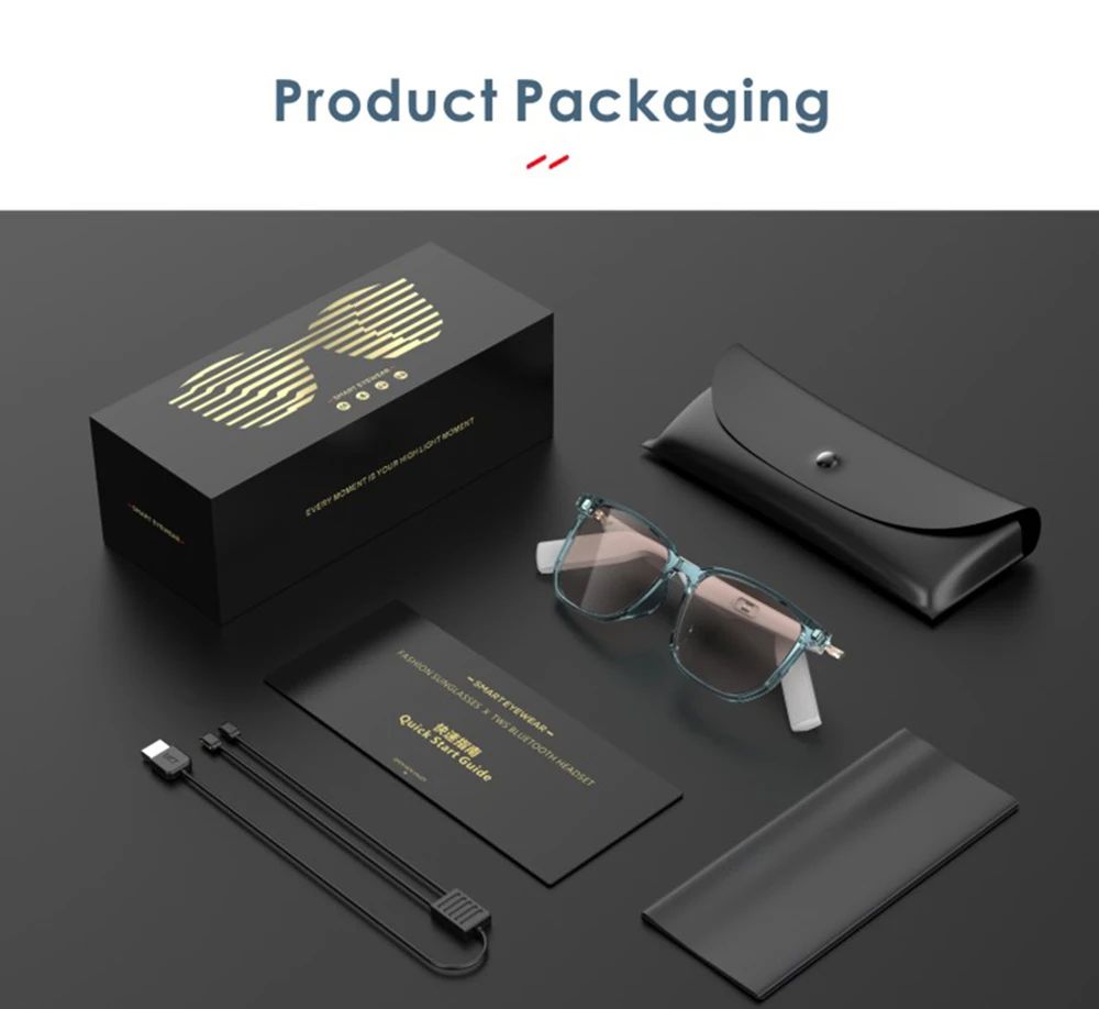 New H2 Smart Bluetooth Glasses Man Women Glasses Sport Otdoor Music Hands-Free Calling Anti-Blue Eyeglasses IP67 for Android Iphone
