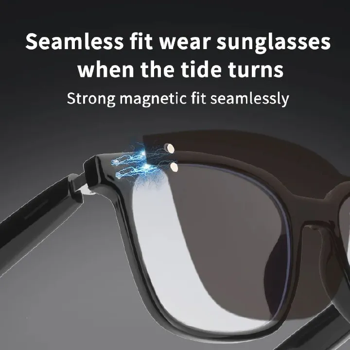 Headset Sunglasses Smart Glasses T2 Waterproof Men Wireless BlueTooth Bone Call Conduction Glass Camera HD Audio Eyewear