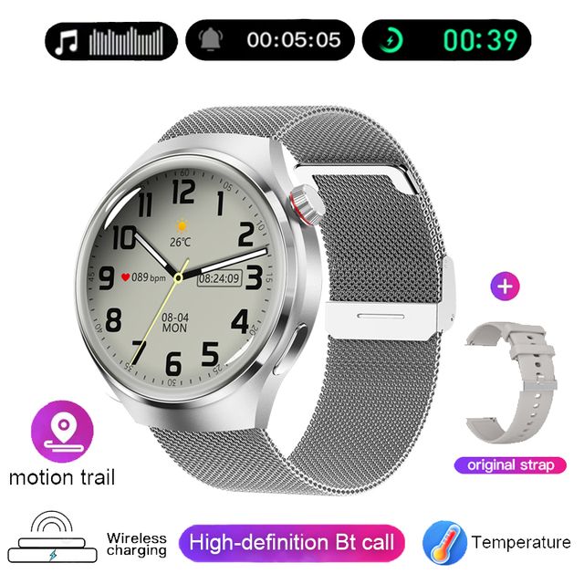 New GPS Smart Watch Men For GT4 Pro 360*360 HD Screen Heart rate Bluetooth Call NFC IP68 Waterproof Blood Sugar Smartwatch