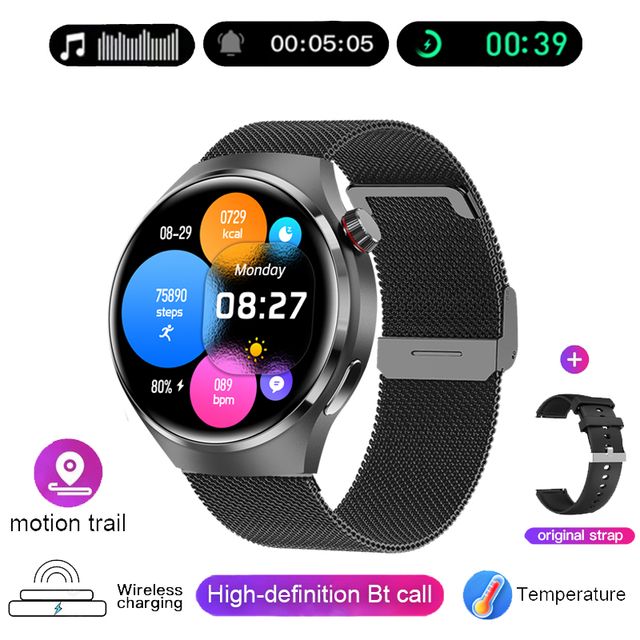 New GPS Smart Watch Men For GT4 Pro 360*360 HD Screen Heart rate Bluetooth Call NFC IP68 Waterproof Blood Sugar Smartwatch