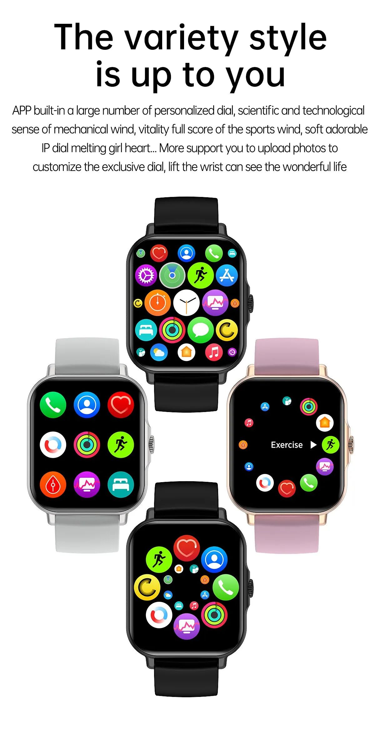 NEW H13 Smart Watch Gift Full Touch Screen Sports Fitness Watches Bluetooth Calls Digital Smartwatch Wristwatch for Android