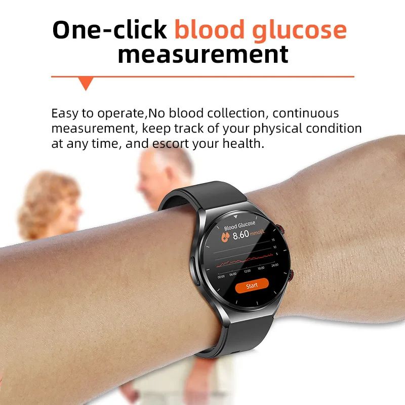 Smart Health Fitness Tracker ECG SpO2 Blood Glucose Pressure Watch Men Women Blood Sugar Monitor Smartwatch For Android IOS
