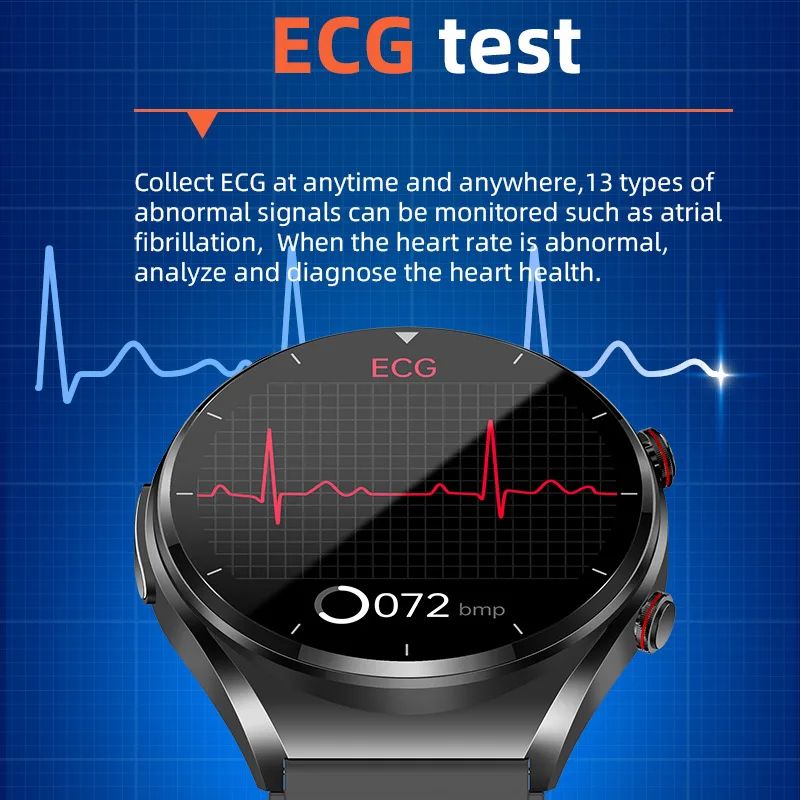 Smart Health Fitness Tracker ECG SpO2 Blood Glucose Pressure Watch Men Women Blood Sugar Monitor Smartwatch For Android IOS